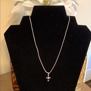 925 sterling silver with double cross pendant
